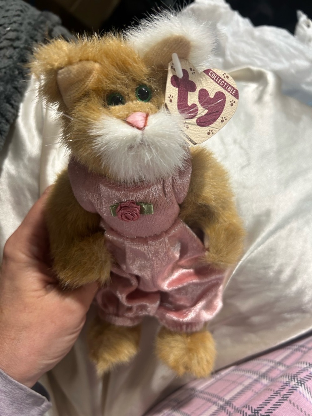 Ty Plush Pouncer Cat
Feline Brown Fur Jointed
Stuffed Pink Jumper 8" Mint